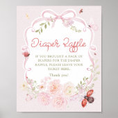 Love Bug Bow Girl Diaper Raffle Poster (Vorne)