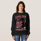 Love Bug Cat Valentine Sweatshirt – Cute Funny Cat (Vorne ganz)