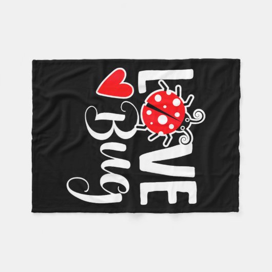 Love Bug Cute Valentine's Day Party Ladybug  Fleecedecke (Vorderseite (Horizontal))