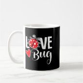 Love Bug Cute Valentine's Day Party Ladybug Kaffeetasse (Links)