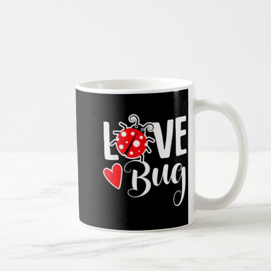 Love Bug Cute Valentine's Day Party Ladybug Kaffeetasse (Rechts)