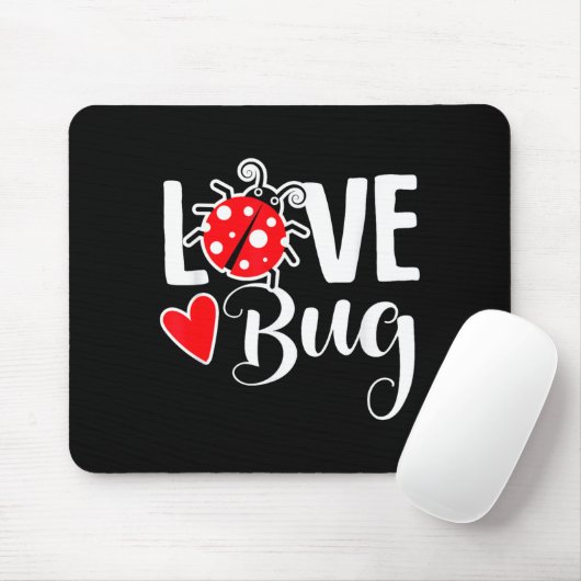 Love Bug Cute Valentine's Day Party Ladybug Mousepad (Mit Mouse)