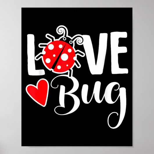 Love Bug Cute Valentine's Day Party Ladybug Poster (Vorne)