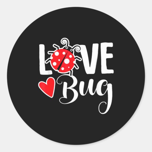 Love Bug Cute Valentine's Day Party Ladybug Runder Aufkleber (Vorderseite)