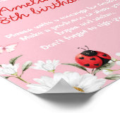 Love Bug Daisy Birthday Party Time Capsule Sign Poster (Ecke)