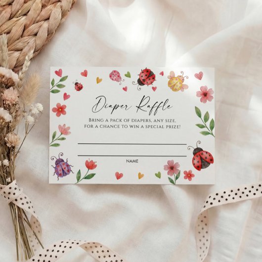 Love Bug Diaper Raffle Ticket   Begleitkarte