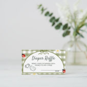 Love Bug Diaper Raffle Ticket Enclosure Card Begleitkarte (Stehend Vorderseite)