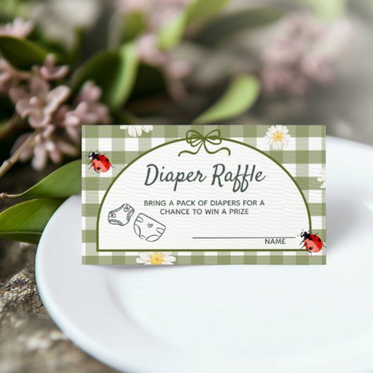 Love Bug Diaper Raffle Ticket Enclosure Card Begleitkarte