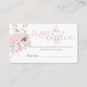 Love Bug Diaper raffle ticket Pink Bow Begleitkarte (Vorderseite)