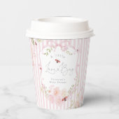 Love Bug Floral Pink Bow Baby Shower Pappbecher (Rückseite)