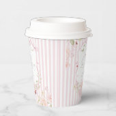 Love Bug Floral Pink Bow Baby Shower Pappbecher (Rechts)