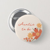 Love Bug Girl Retro Baby Shower Tante wird es Button (Vorne & Hinten)