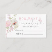 Love Bug How many Candies Baby Shower Begleitkarte (Vorderseite)