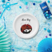 Love Bug Ladybug, Cute Cartoon Valentine’s Day Pappteller (Party)