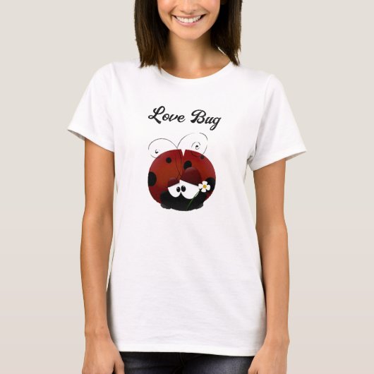 Love Bug Ladybug, Cute Cartoon Valentine’s Day T-Shirt (Vorderseite)