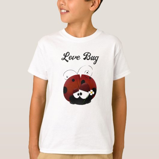 Love Bug Ladybug, Cute Cartoon Valentine’s Day T-Shirt (Vorderseite)