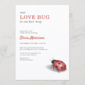 Love Bug Ladybug Gingham Baby Shower Einladung (Vorderseite)
