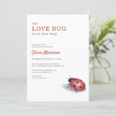 Love Bug Ladybug Gingham Baby Shower Einladung (Stehend Vorderseite)