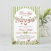 Love Bug Mädchen Baby Shower Einladung (Stehend Vorderseite)