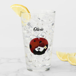 Love Bug Marienkäfer, Süßer Cartoon Valentinstag Glas