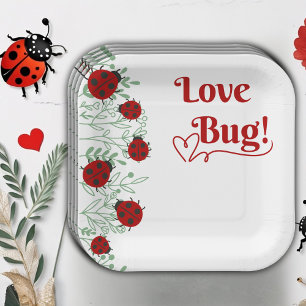 Love Bug Minimalistische Babyparty Pappteller