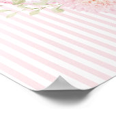 Love Bug Pink Bow Stripes Baby Shower Welcome Poster (Ecke)