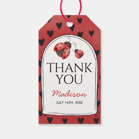 Love bug Thank You Geschenkanhänger (Vorderseite)
