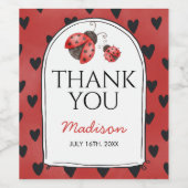 Love bug Thank You Weinetikett (Einzelnes Label)