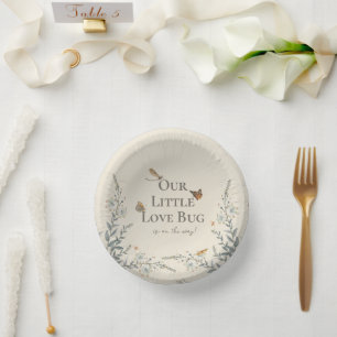 Love Bug Wildflower Boho Baby Shower Pappteller