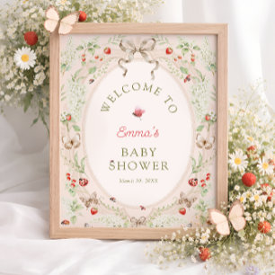 Love Bug Wildflower Boho Babyparty Willkommen Poster