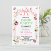Love bugs birthday party invitation einladung (Stehend Vorderseite)