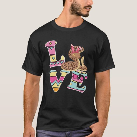 Love Bunny Ball Python Eggs Hunting Happy Easter D T-Shirt (Vorderseite)