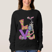LOVE Bunny Border Collie Dog Easter Eggs Easter Da Sweatshirt (Vorderseite)