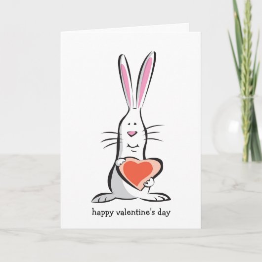 Love Bunny Valentine Feiertagskarte (Vorderseite)