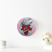 Love Bunny Wall Clock Runde Wanduhr (Zuhause)