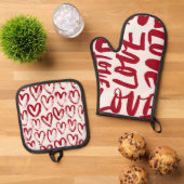 Love by Sommer Hamilton  Ofenhandschuh & Topflappen-Set (Oben Unten)