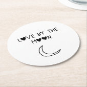 Love By the moon Runder Pappuntersetzer (Angewinkelt)