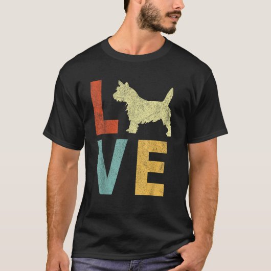 Love Cairn Terrier Mom Cairn Terrier Dad Retro Vin T-Shirt (Vorderseite)