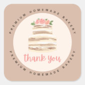 Love Cakes Florale Hochzeitstorte Aufkleber (Vorderseite)