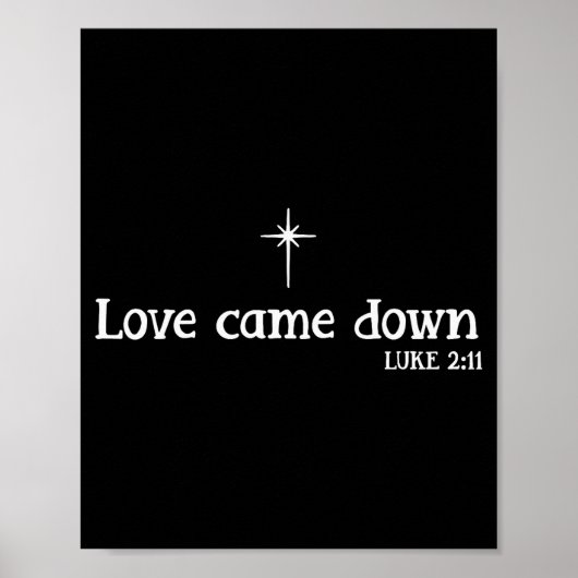 Love Came Down Bible Verse Christian Christmas Jes Poster (Vorne)