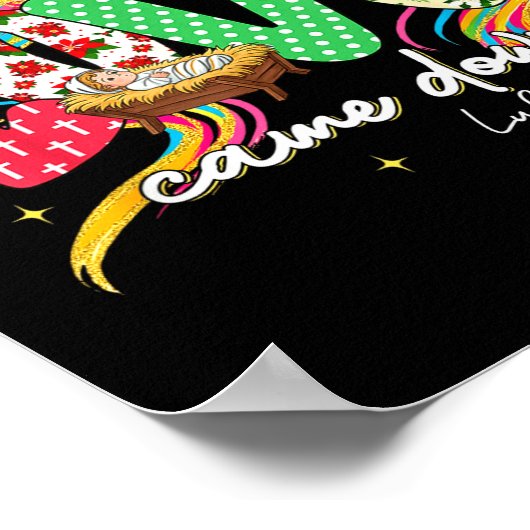 Love Came Down Coquette Bow Christian Christmas Ba Poster (Ecke)