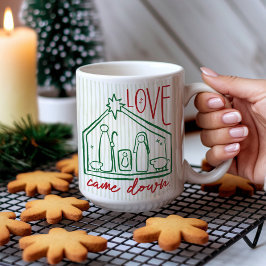 Love Came Down Hand Drawn Manger CHRISTmas Photo Kaffeetasse