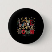 Love Came Down Luke 2_11 Patchwork Christmas Art Button (Vorderseite)