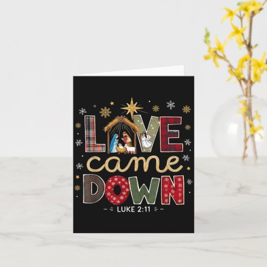 Love Came Down Luke 2_11 Patchwork Christmas Art  Karte (Gelbe Blume)