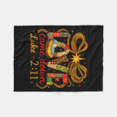 Love Came Down Luke 2_11 Patchwork Christmas Fleecedecke (Vorderseite (Horizontal))