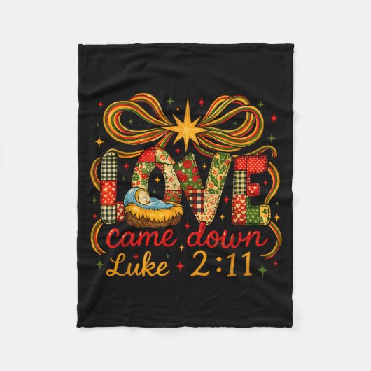 Love Came Down Luke 2_11 Patchwork Christmas Fleecedecke (Vorderseite)