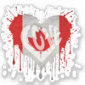 Love Canada Flag Aufkleber (Vorderseite)
