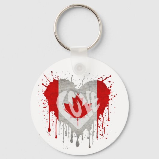 Love Canada Flag Schlüsselanhänger (Vorderseite)