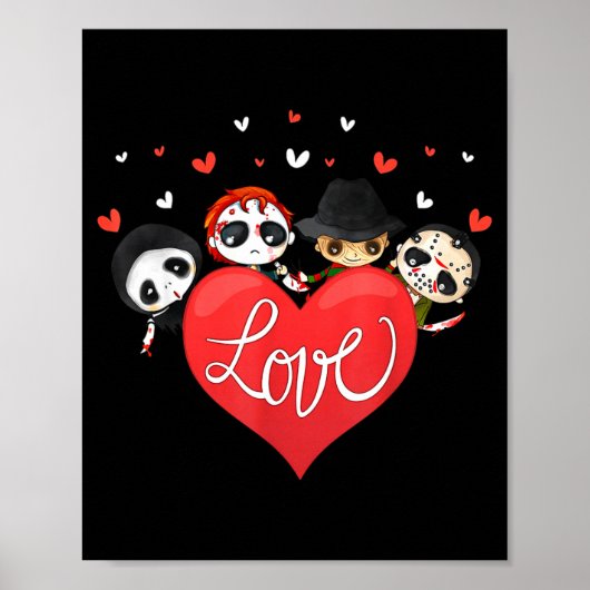Love Candy Heart Cute Killer Horror Movie Anti Val Poster (Vorne)