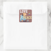 LOVE × CAPYBARA - Custom Quadratischer Aufkleber (Tasche)